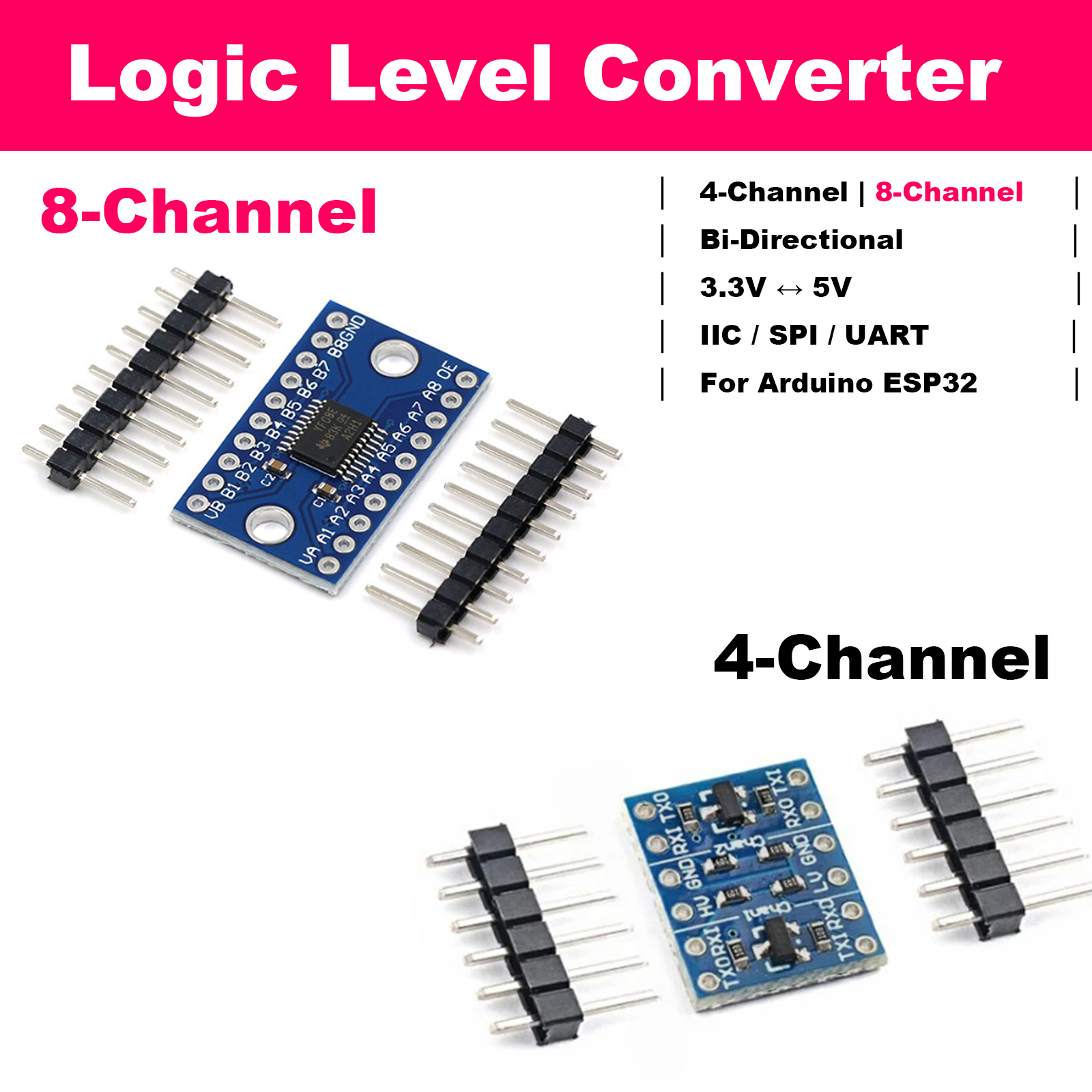Diy Electronics Raspberry Pi - Bi-Directional Logic Level Shifter 4CH 8CH