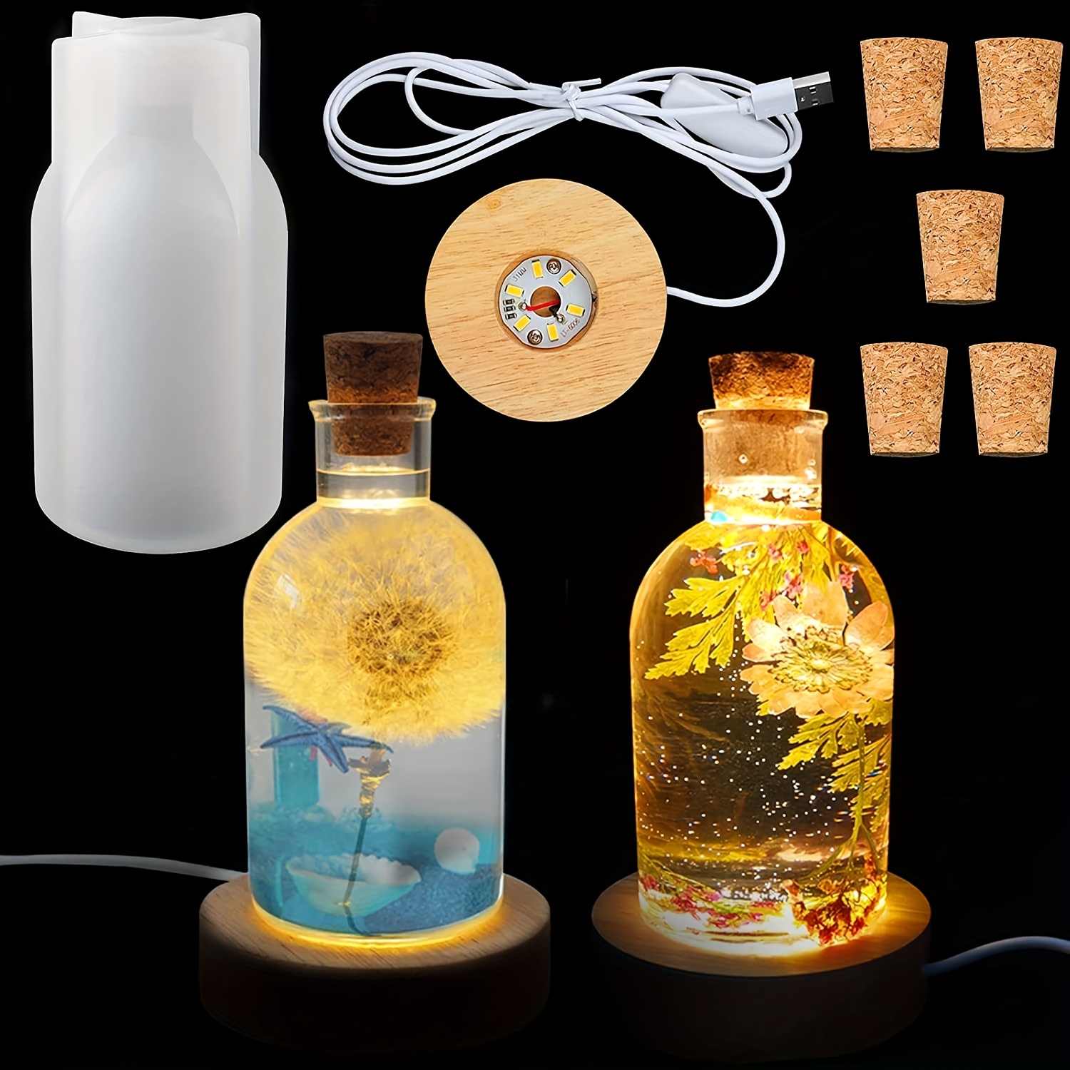 Diy Lamp Electronics - Drift Bottle Light Resin Mold Set,