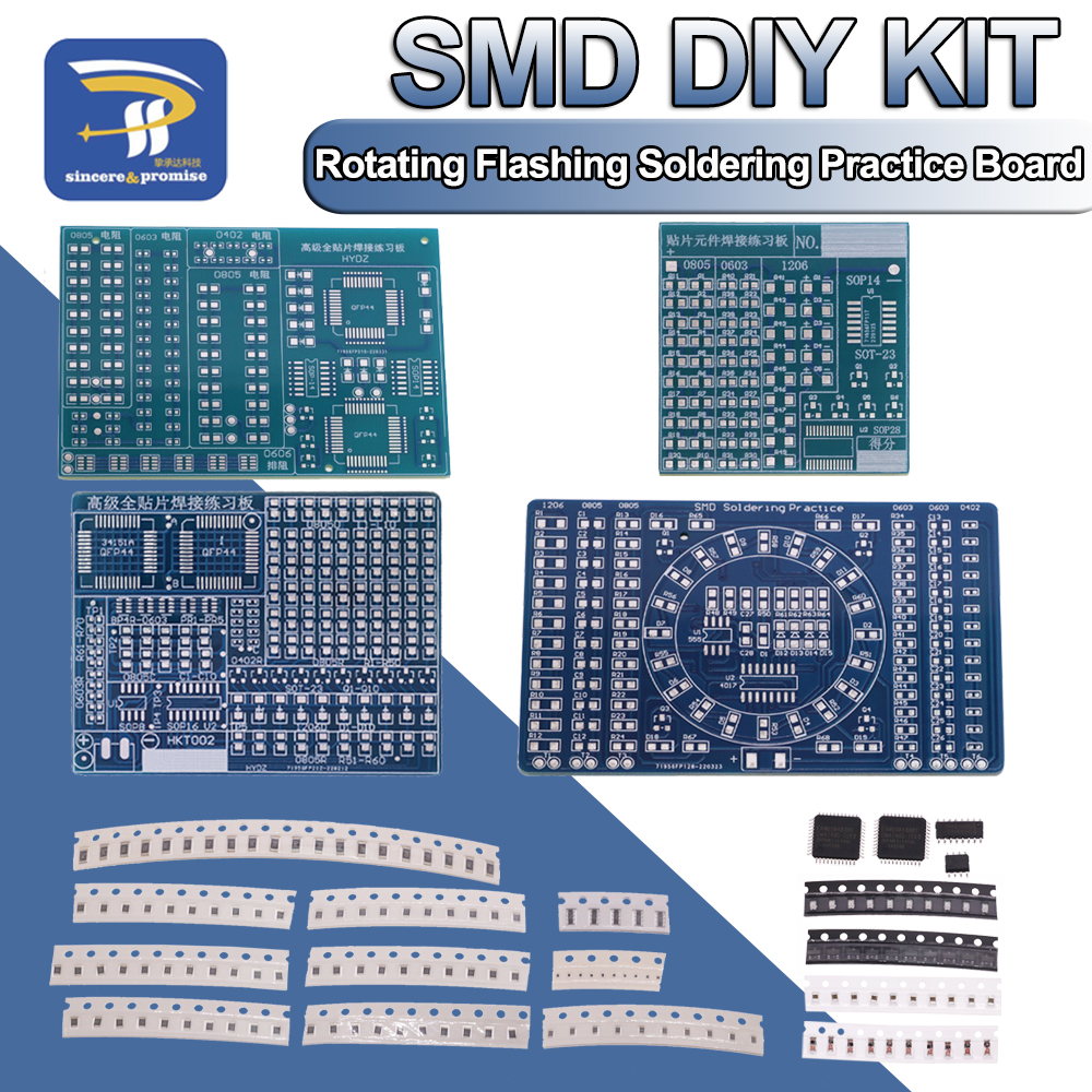 Diy Electronics Com - SMD NE555 CD4017 Rotating Flashing LED