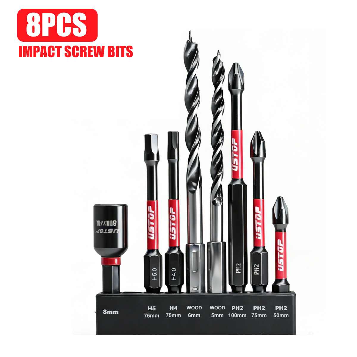Homemade Diy Electronics - 8-Piece Magnetic Impact Bit and Twist