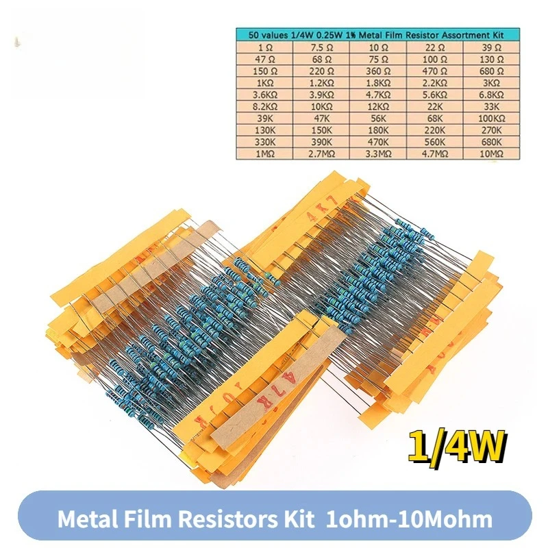 Diy Home Electronics Projects - 500PCS 1% 1/4W Metal Film Resistor