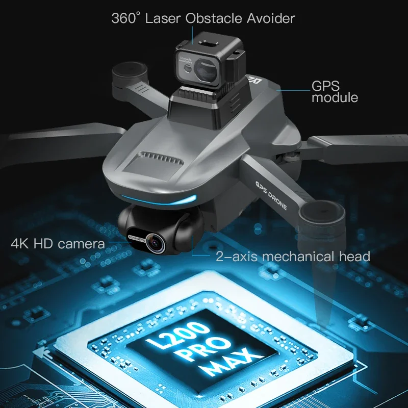 L200 PRO MAX Drone 4K 2-Axis P - đánh giá và giá Diy Drone Electronics