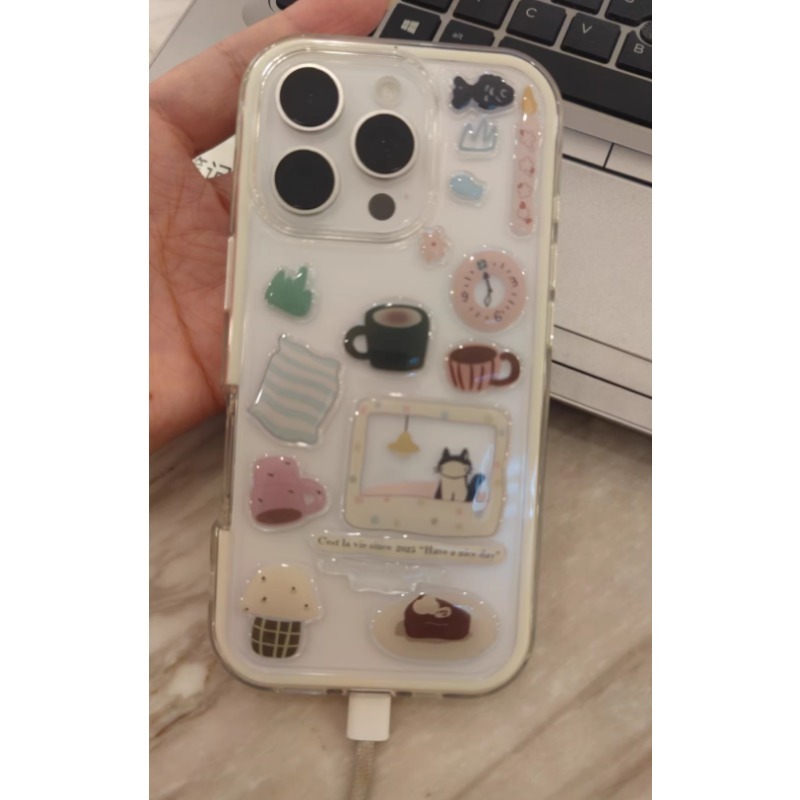 Cute Black Cat Clock Sticker S - đánh giá và giá Diy Electronics Case