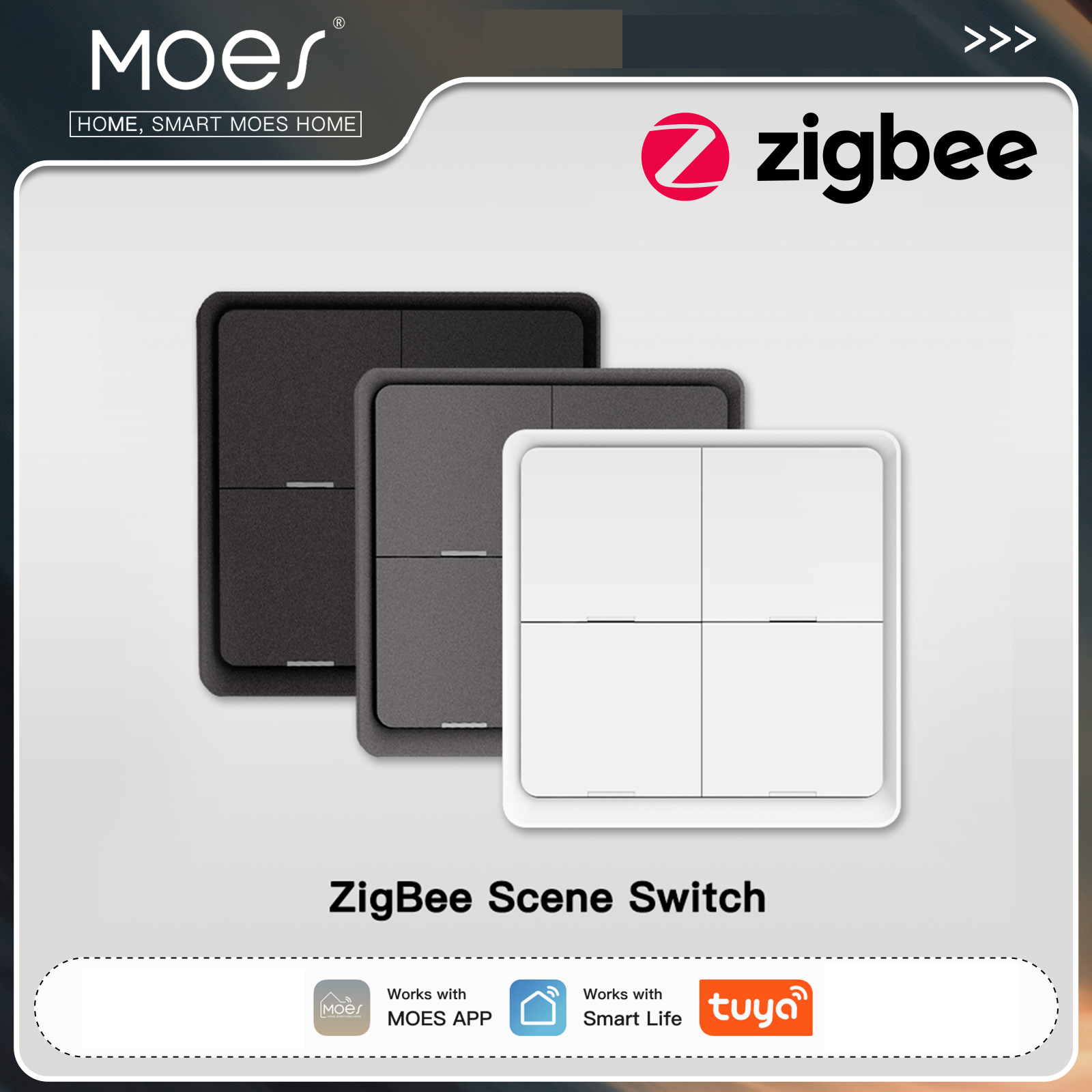 MOES ZigBee Wireless 12 Scene  - đánh giá và giá Push Button Tactile