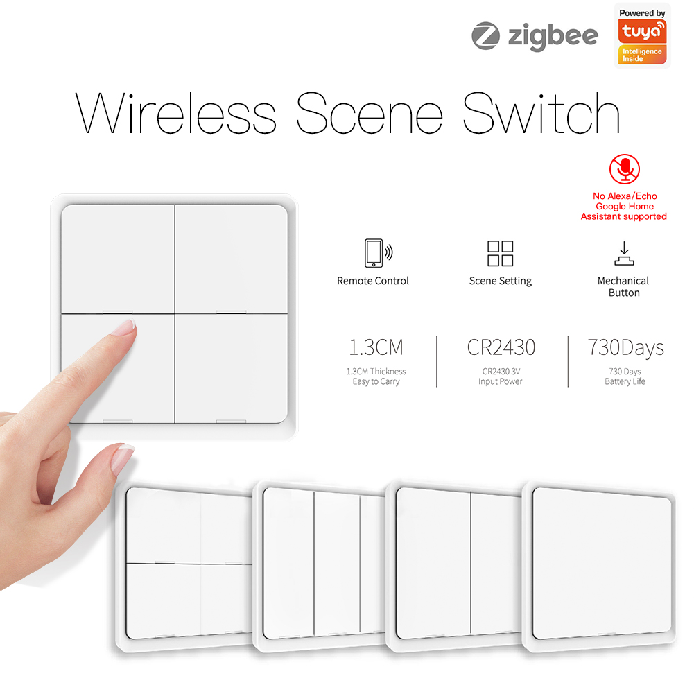 MOES ZigBee Wireless 12 Scene  - đánh giá và giá Push Button Tactile