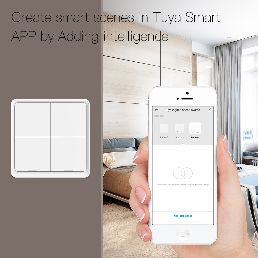 MOES ZigBee Wireless 12 Scene  - đánh giá và giá Push Button Tactile
