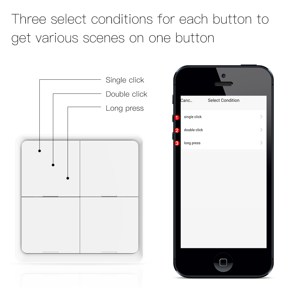 MOES ZigBee Wireless 12 Scene  - đánh giá và giá Push Button Tactile