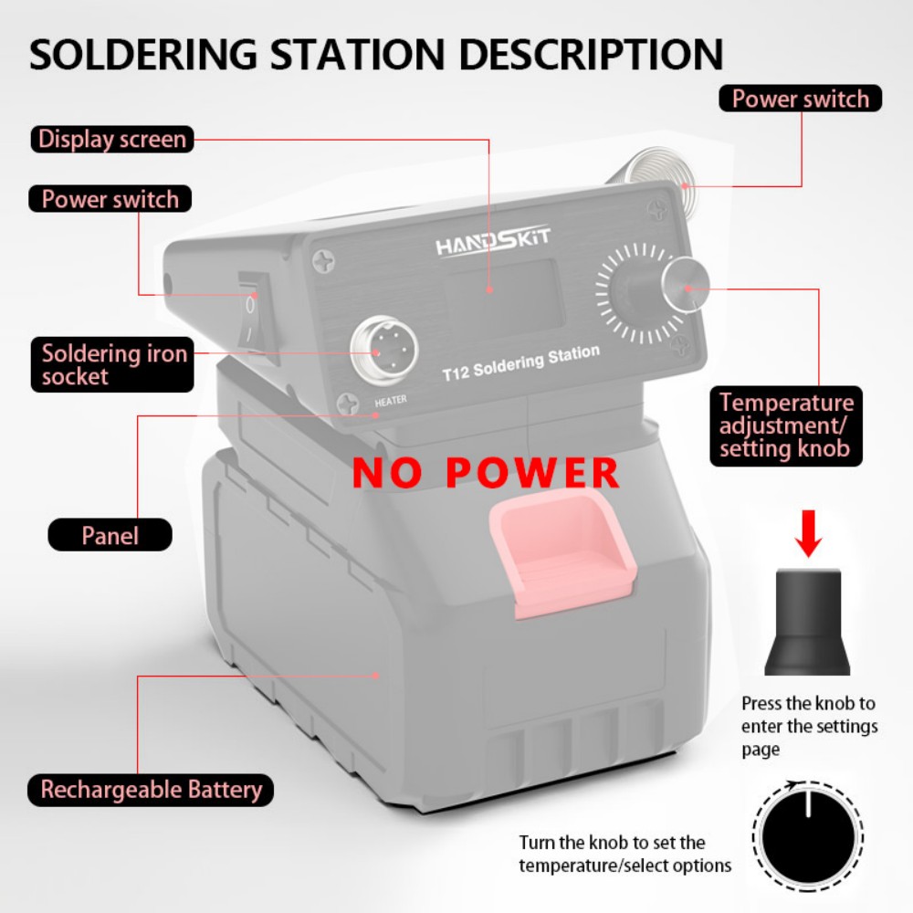 T12 Cordless Portable Solderin - đánh giá và giá Diy Soldering Station No Electronics
