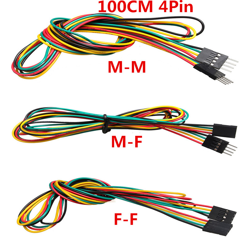 10pcs/lot 4pin 100cm M-M / M-F - đánh giá và giá Diy Electronics Breadboard