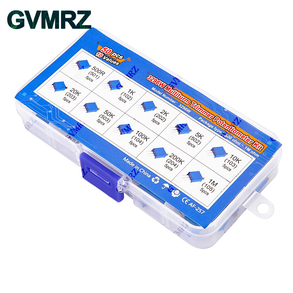 50PCS 10Values 3296W Multiturn - đánh giá và giá Diy Electronics Com