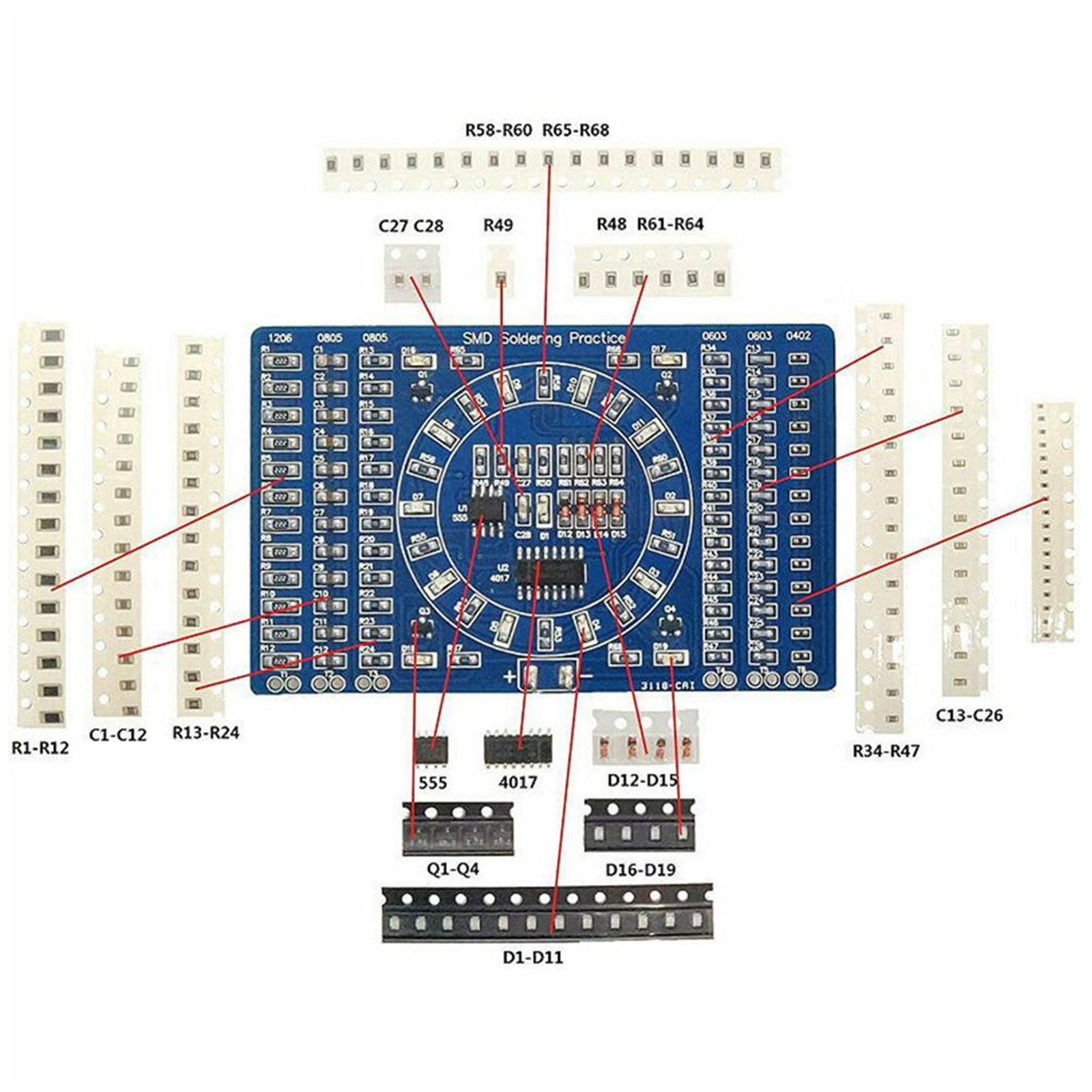 Soldering Practice Three-Piece - đánh giá và giá Diy Electronics Circuits