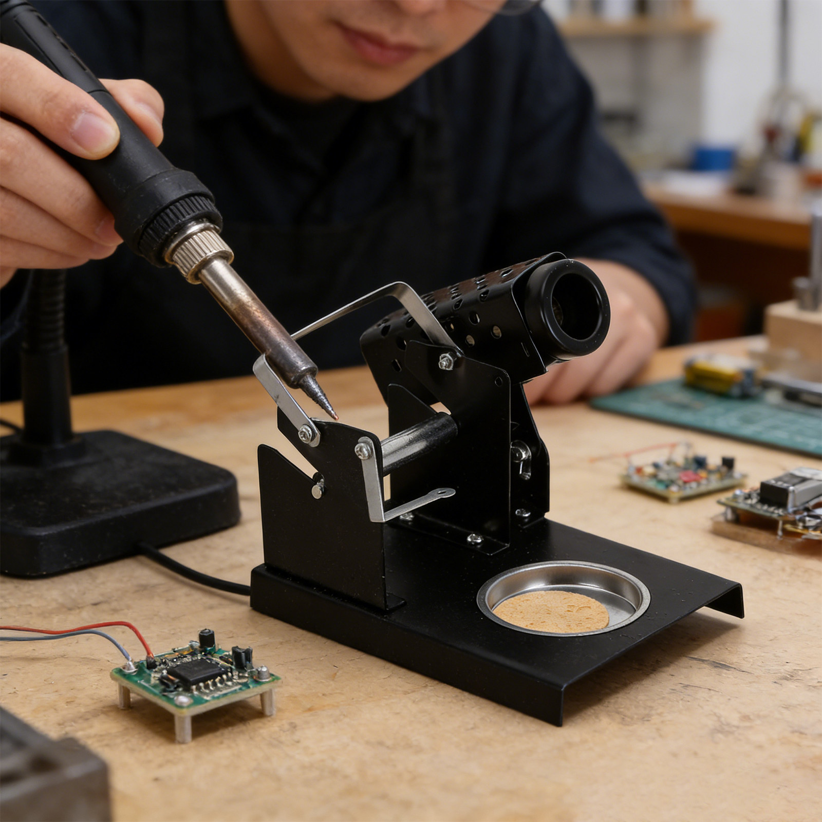 Soldering Iron Stand with Spon - đánh giá và giá Diy Electronics Cleaner