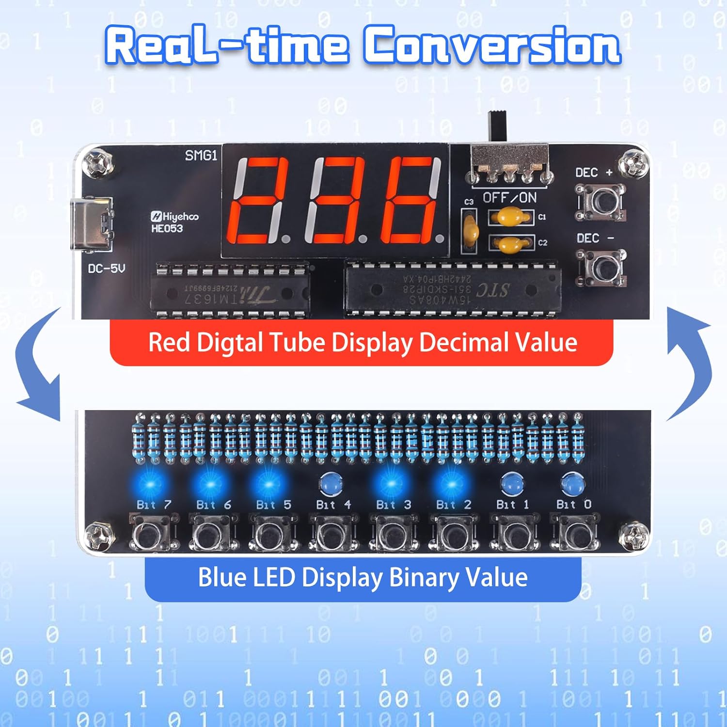 DIY Electronic Kit Binary to D - đánh giá và giá Diy Electronics Projects For Beginners