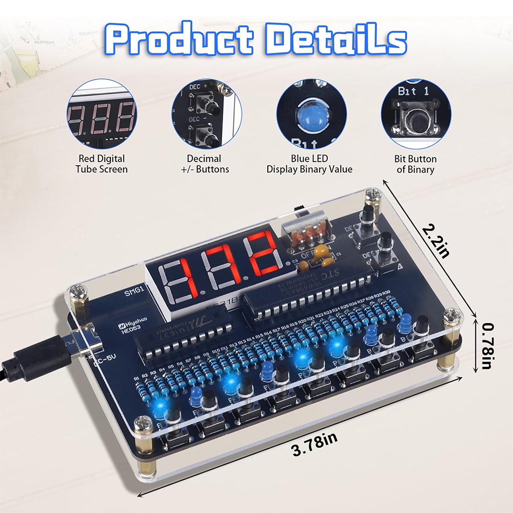 DIY Electronic Kit Binary to D - đánh giá và giá Diy Electronics Projects For Beginners