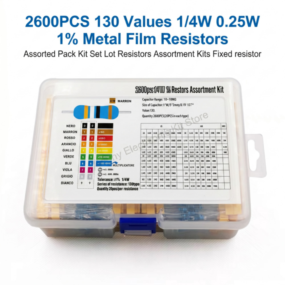 2600pcs Metal Film Resistors A - đánh giá và giá Diy Electronics Com