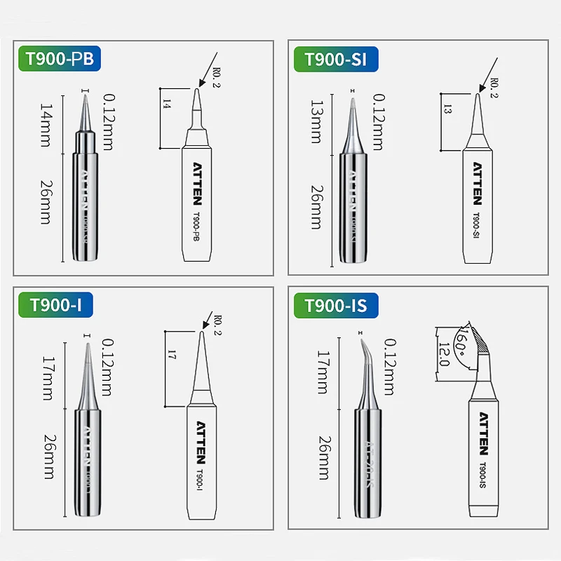 Original ATTEN 5Pcs T900-M Aut - đánh giá và giá Diy Soldering Station No Electronics