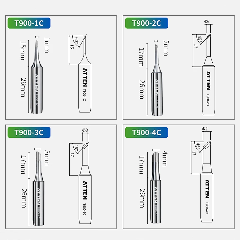 Original ATTEN 5Pcs T900-M Aut - đánh giá và giá Diy Soldering Station No Electronics