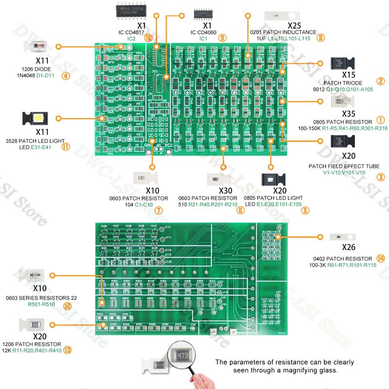 SMD/SMT 14 Types Of 240 Patch  - đánh giá và giá Pcb Etching Kit