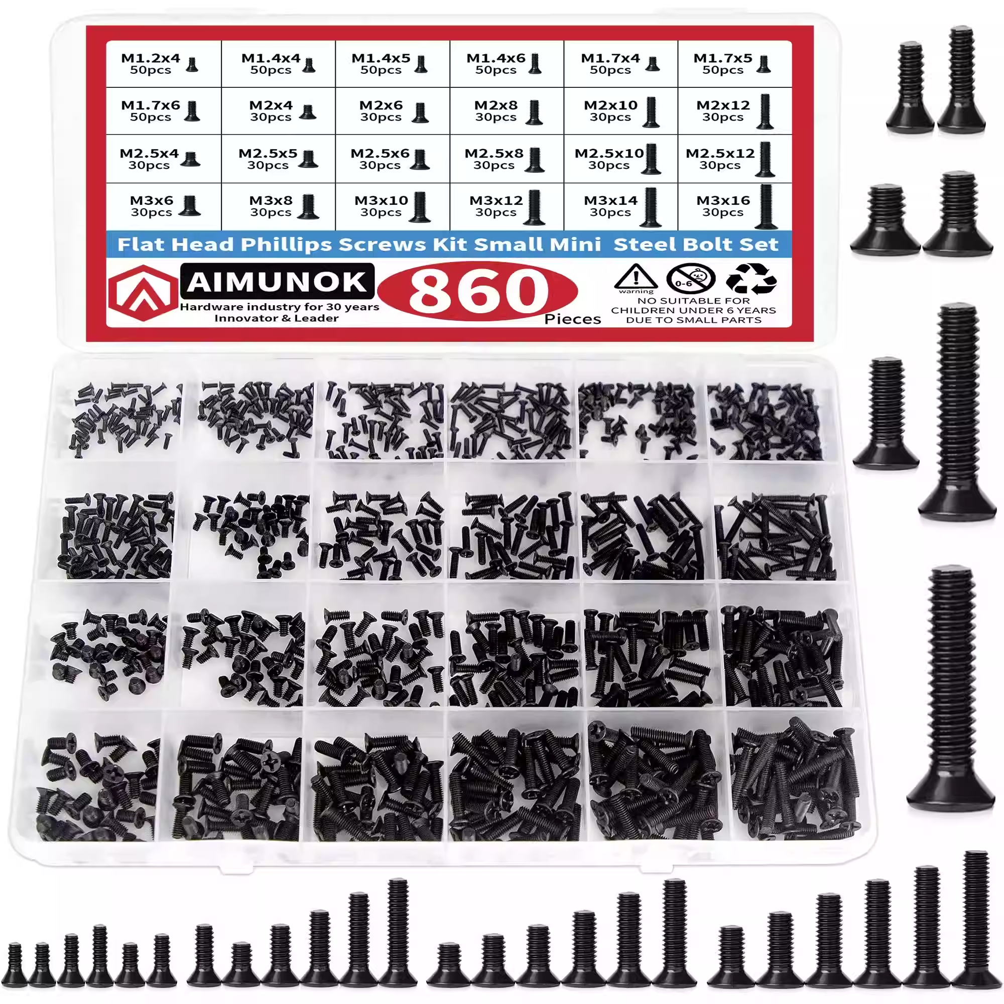 860PCS Small Screws Assortment - đánh giá và giá Diy Electronics Repair Kit