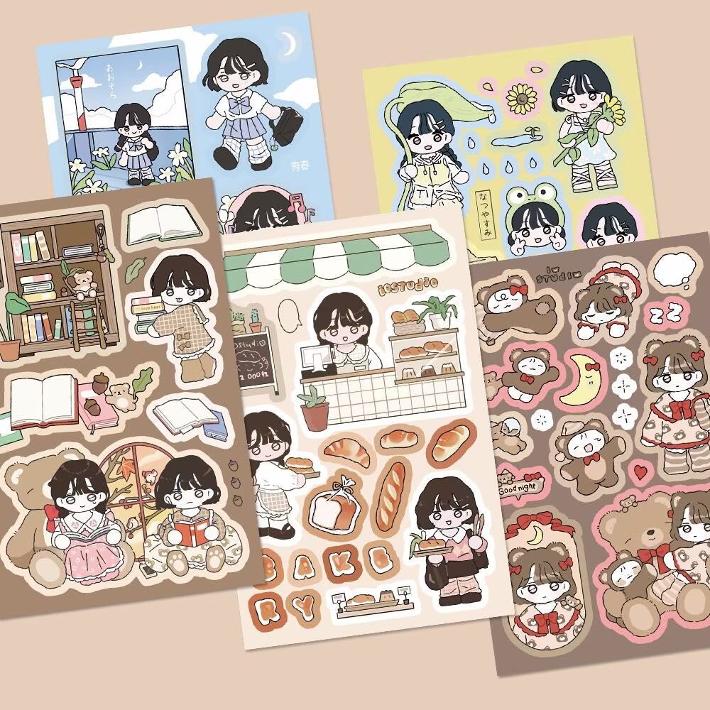 1/5Pcs Cartoon Girl 1 Korean F - đánh giá và giá Diy Q
