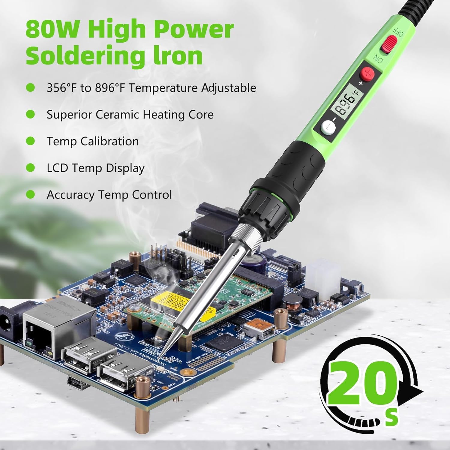 80W LCD Digital Soldering Iron - đánh giá và giá Diy Electronics Repair Kit