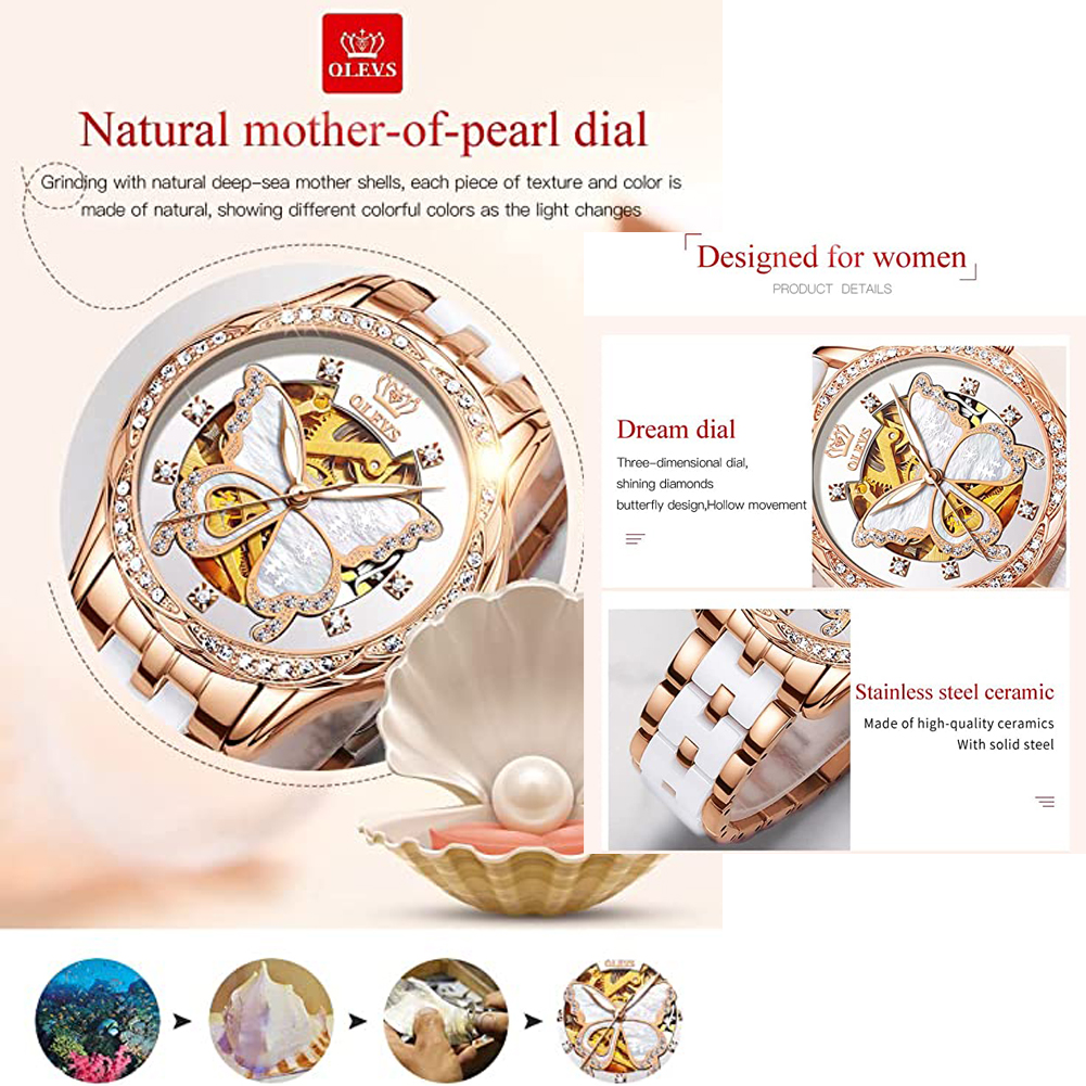 OLEVS Women's Automatic Watche - đánh giá và giá Push Button Tactile